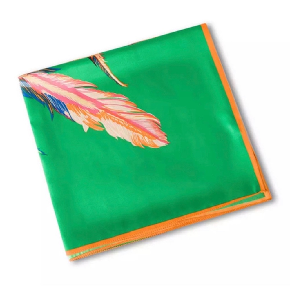 NWT 100% PURE SILK PRINT SQUARE SCARF BIG STOLEN SHAWL - Picture 10 of 12